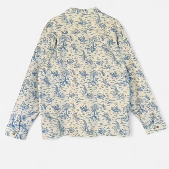 Teddy Fresh Blue White Toile Streetwear Denim Chore Jacket- Size Large, Gorpcore - Picture 5 of 7